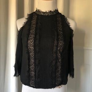 Alice and olivia Lace cropped bubble top